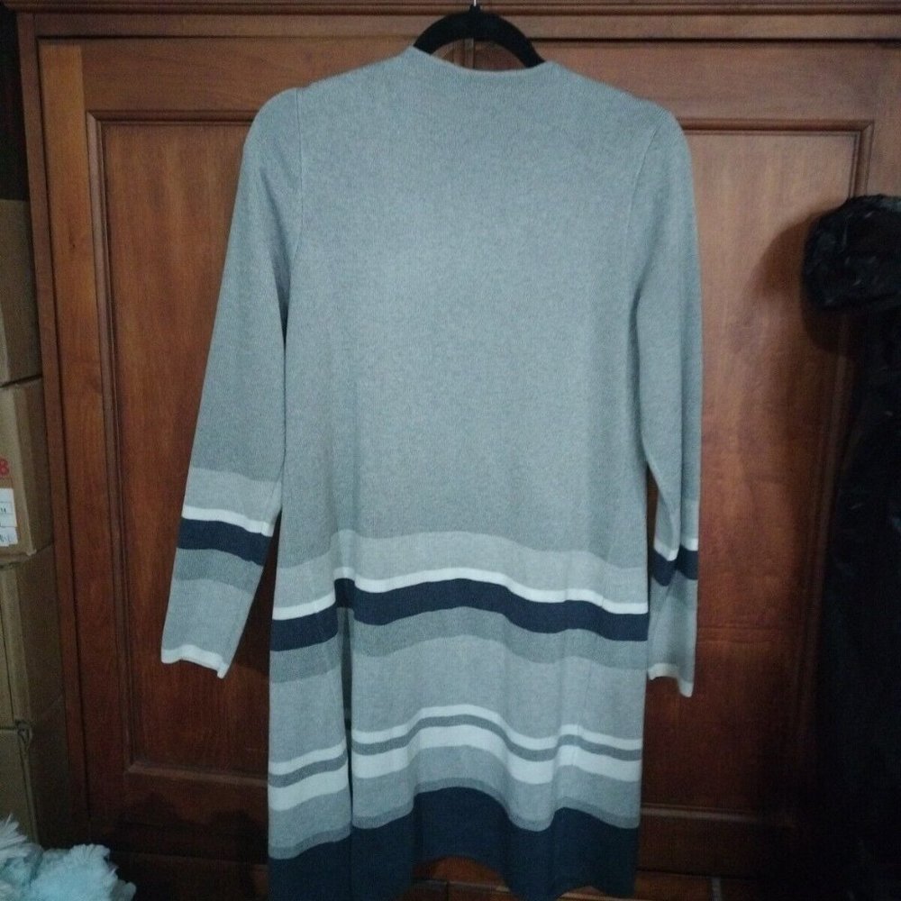 Apt 9 New Open Front Long Cardigan Medium Gray / … - image 8